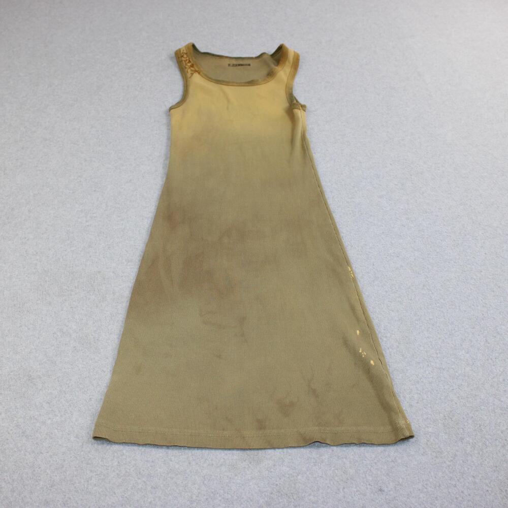 The Great China Wall Dress Women Medium Beige Tank Ribbed Knit Cotton USA Casual